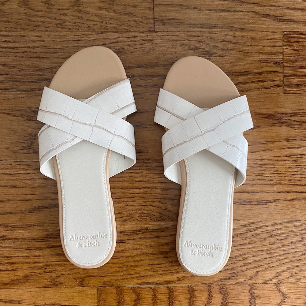 Abercrombie Cross Strap Slide Sandals